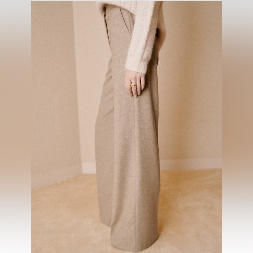 SEZANE Matheo Trousers in Mottled Beige